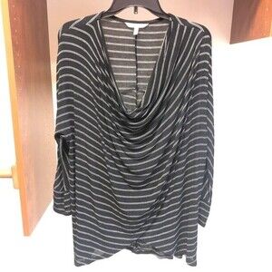 MOVING SALE Soft Surroundings Striped Cowl Neck Top Small Basic Soft